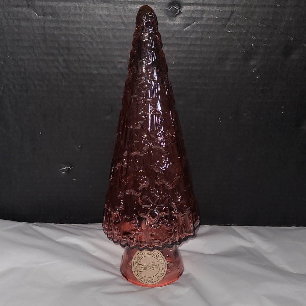 Vidrios San Miguel Glass Christmas Tree 100% Authentic Recycled Glass Pink